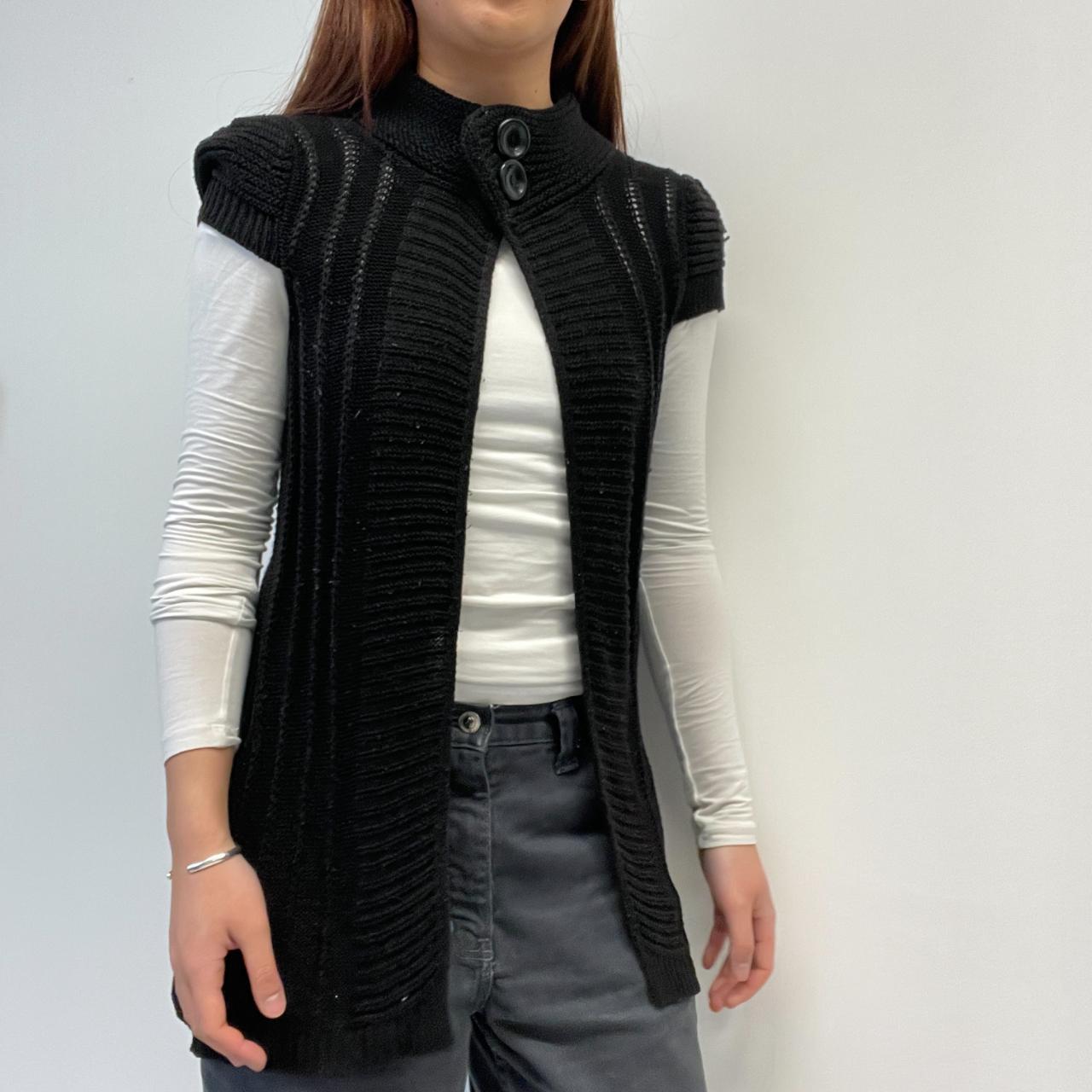 Black Knitted Cutout Cardigan