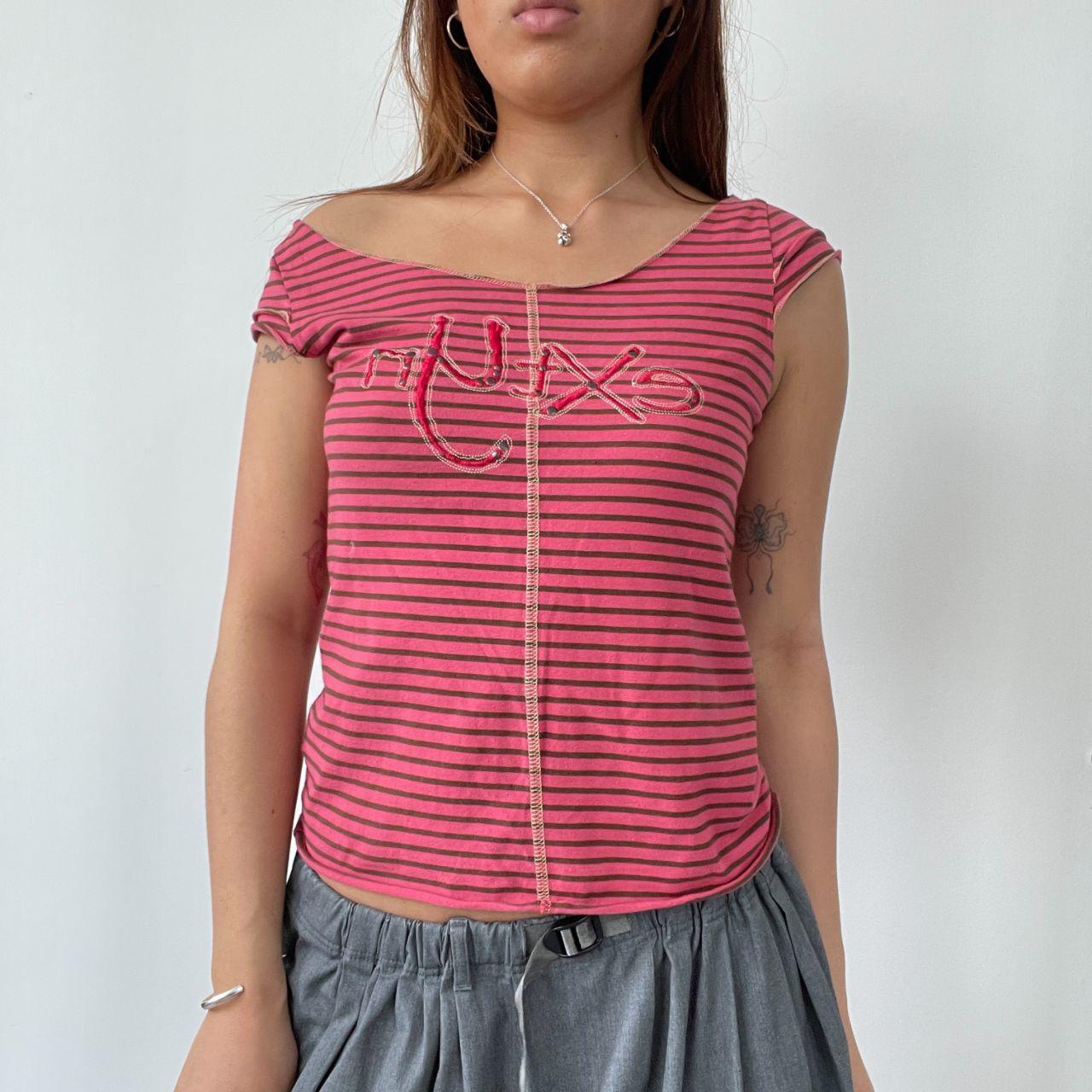 Red/Brown Stripy Baby Tee