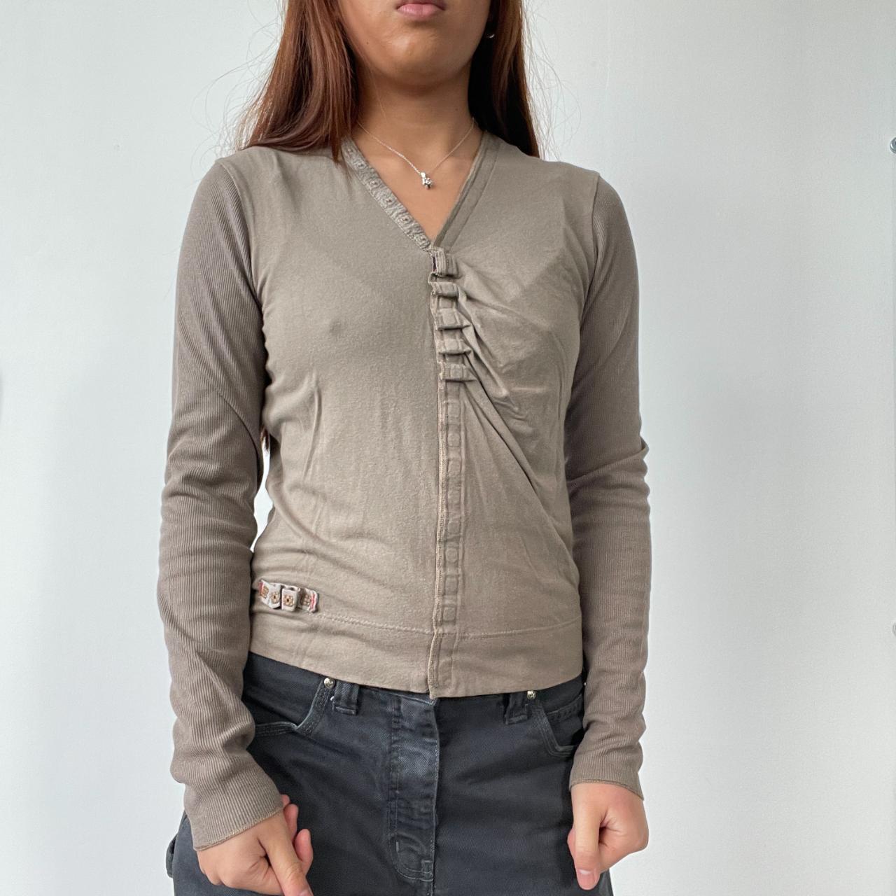 Beige Cop Copine Detailed Top