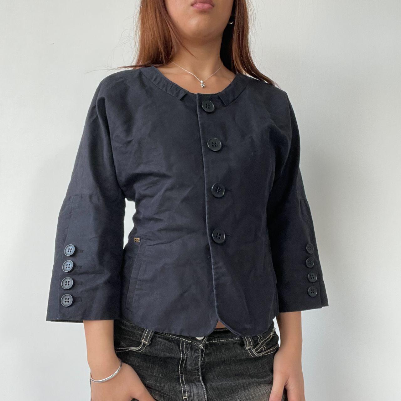 Black Fitted Button Up Jacket