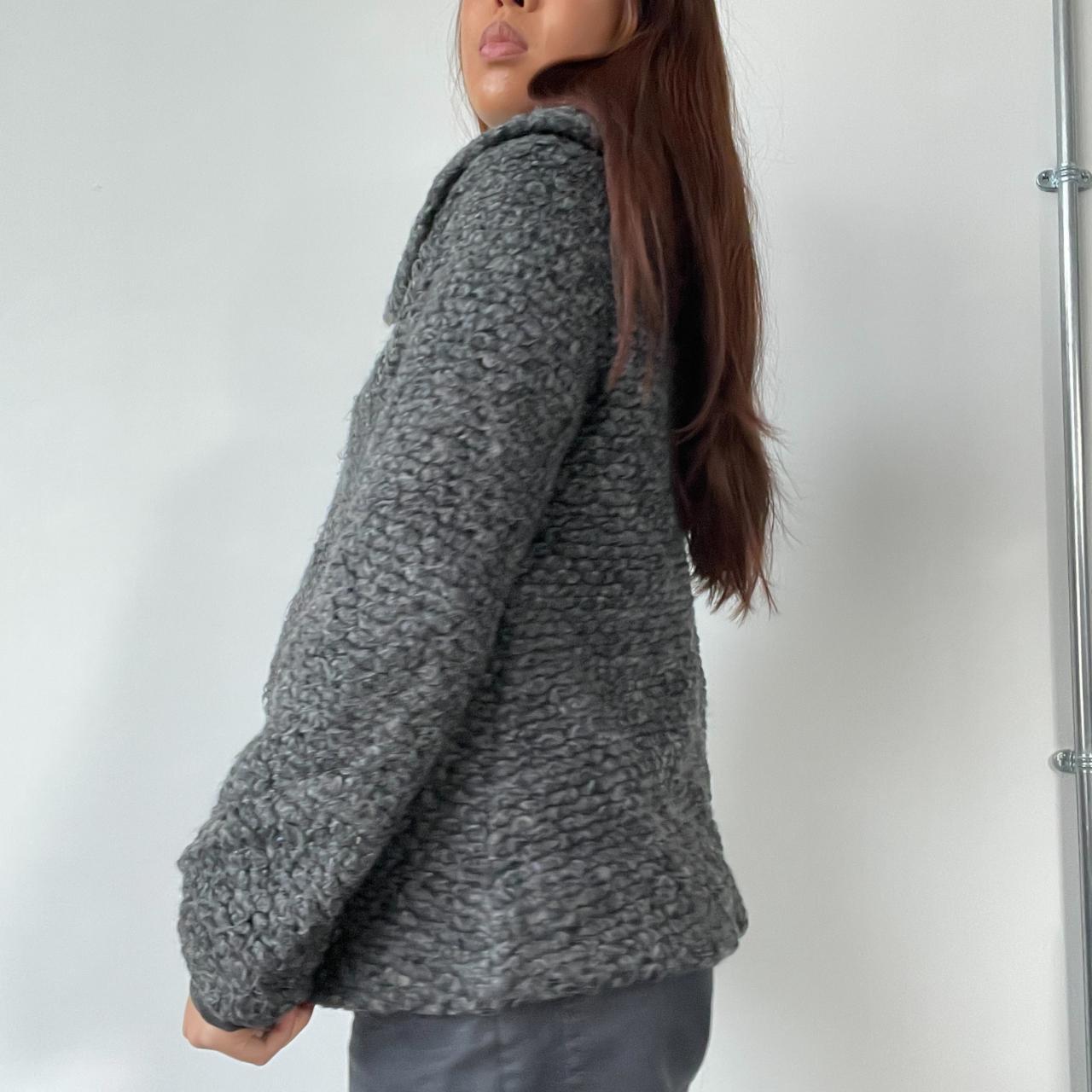 Grey Textured Asymmetric Coat