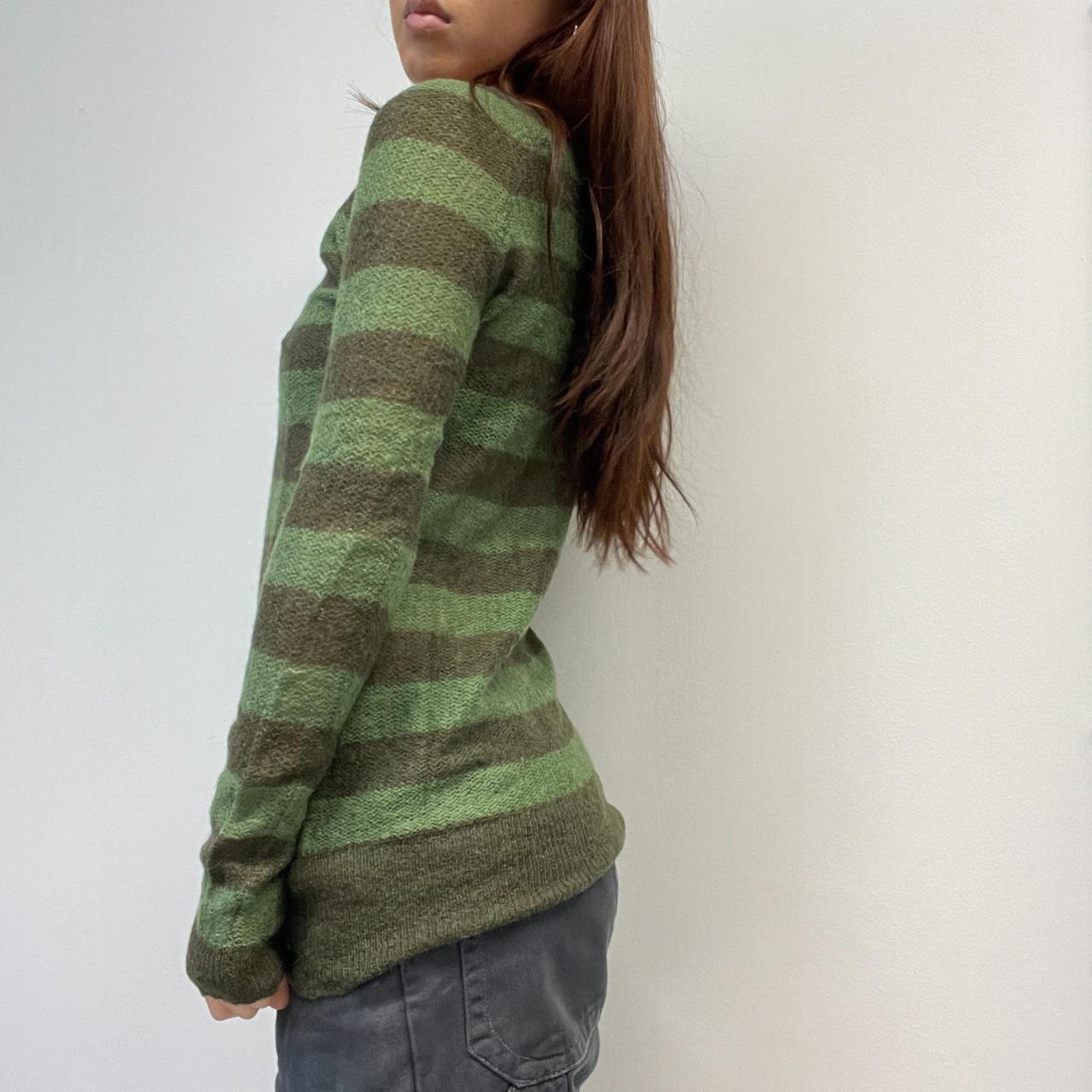 Khaki Stripy Knit Jumper