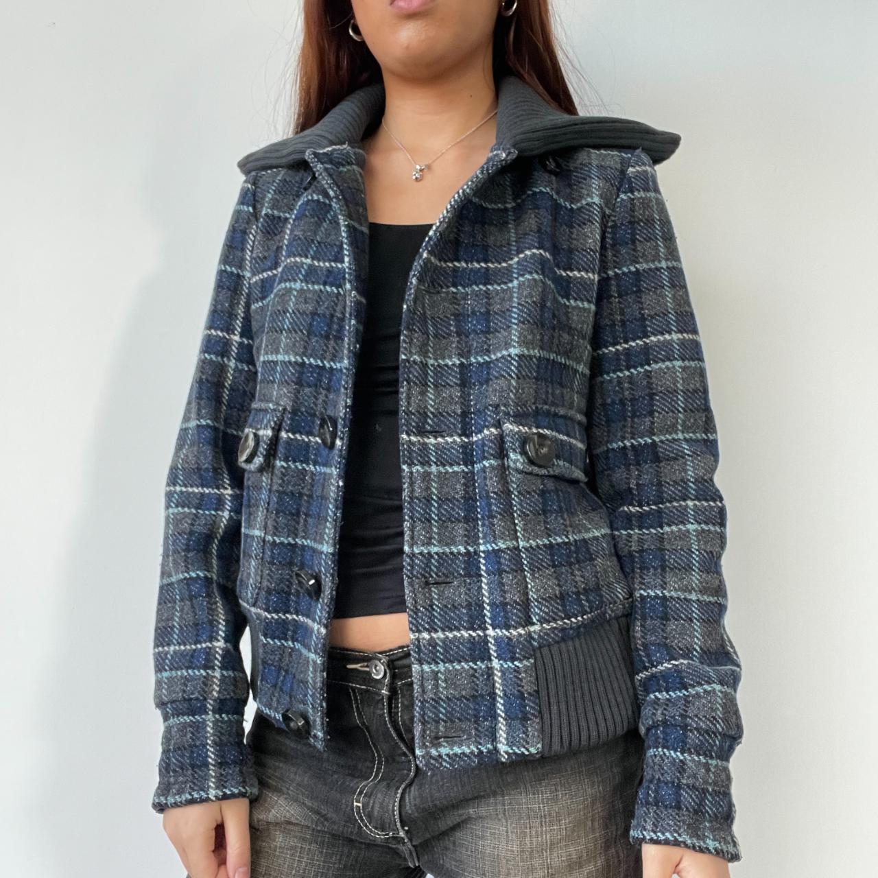 Grey/Blue Checkered Jacket