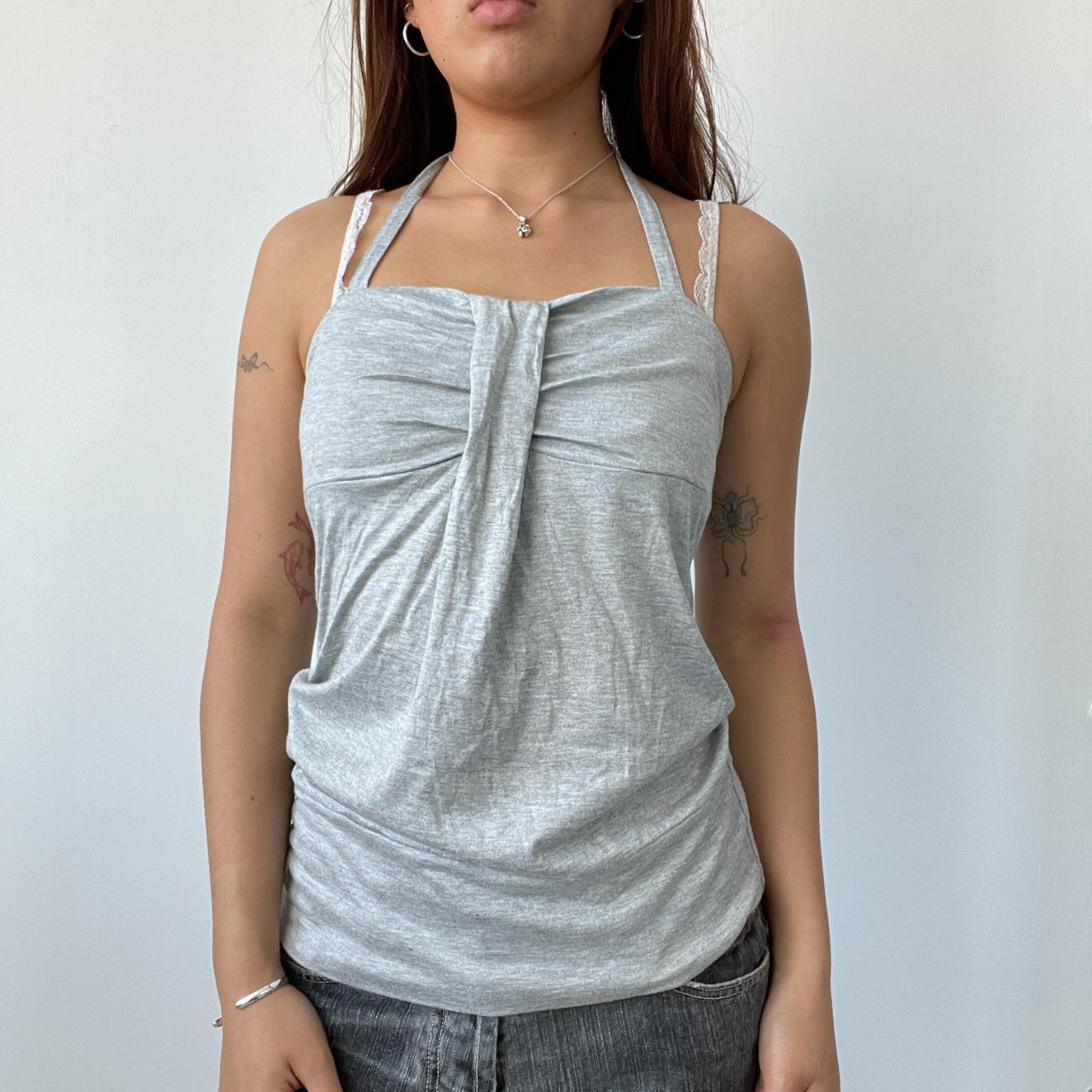 Grey Halter Neck Vest Top