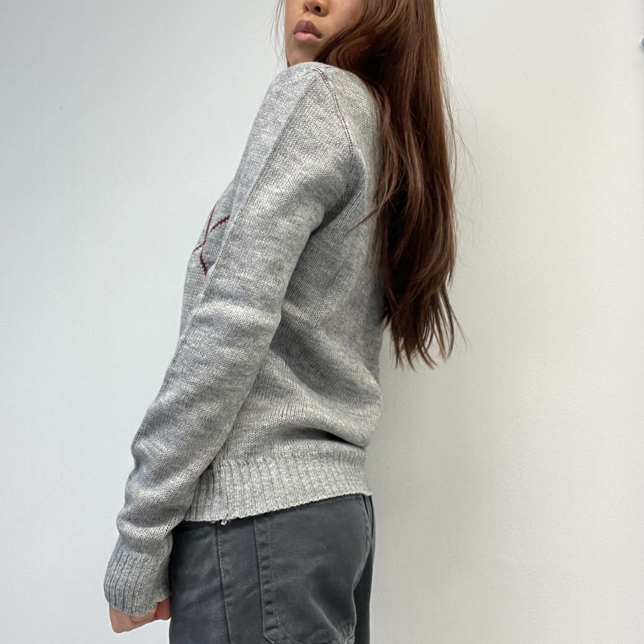 Grey Argyle Knit Jumper