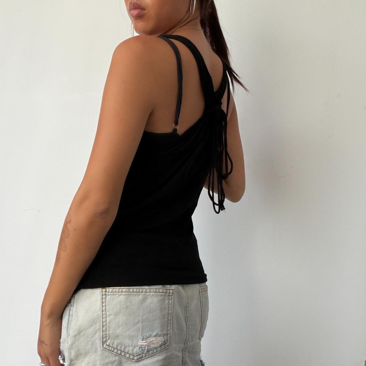 Vintage Black Cowl Neck Top