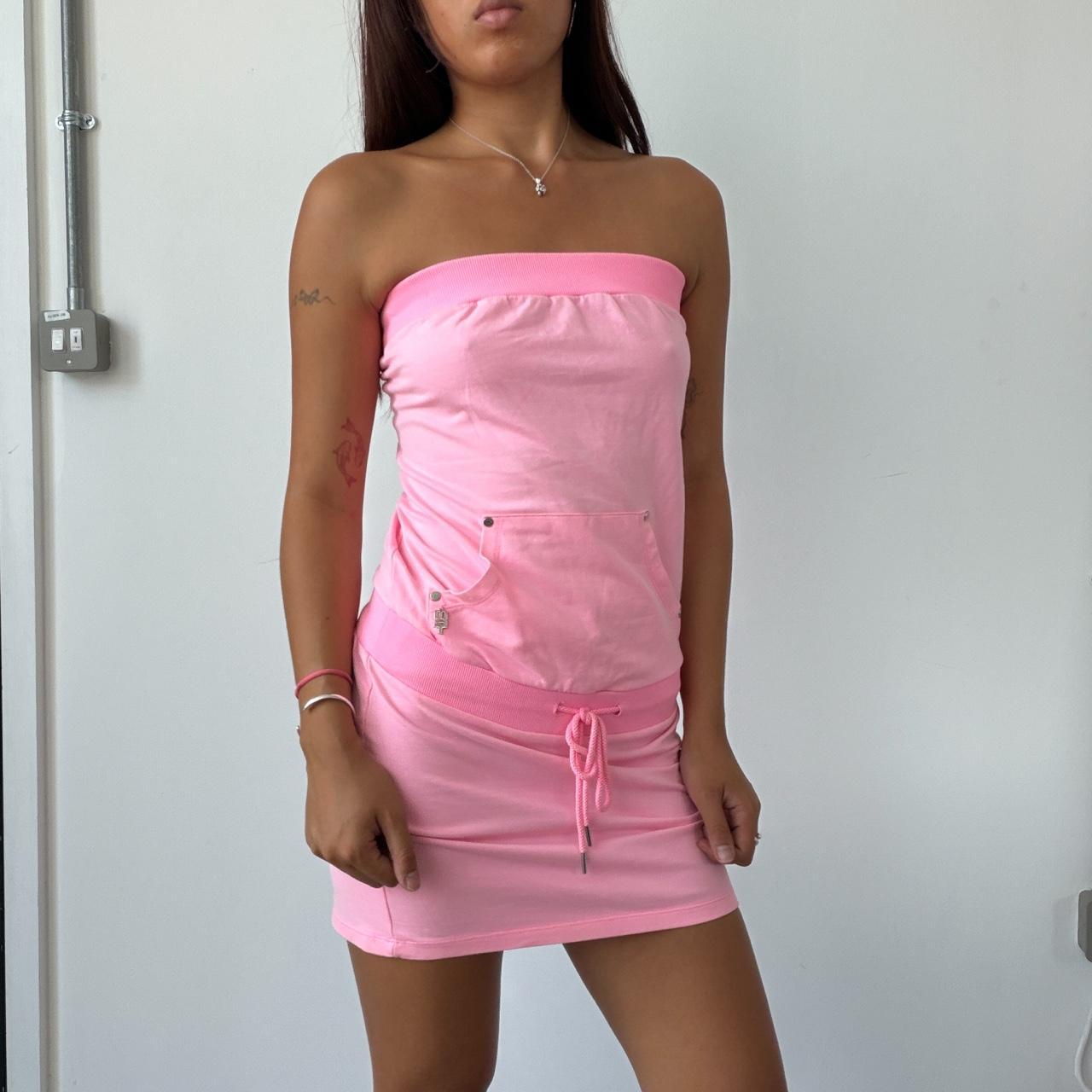 Vintage Neon Bandeau Mini Dress