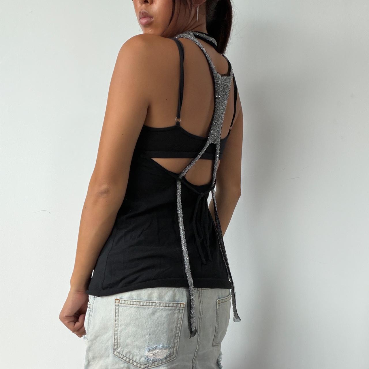 Vintage Black Sparkle Racer Back Top