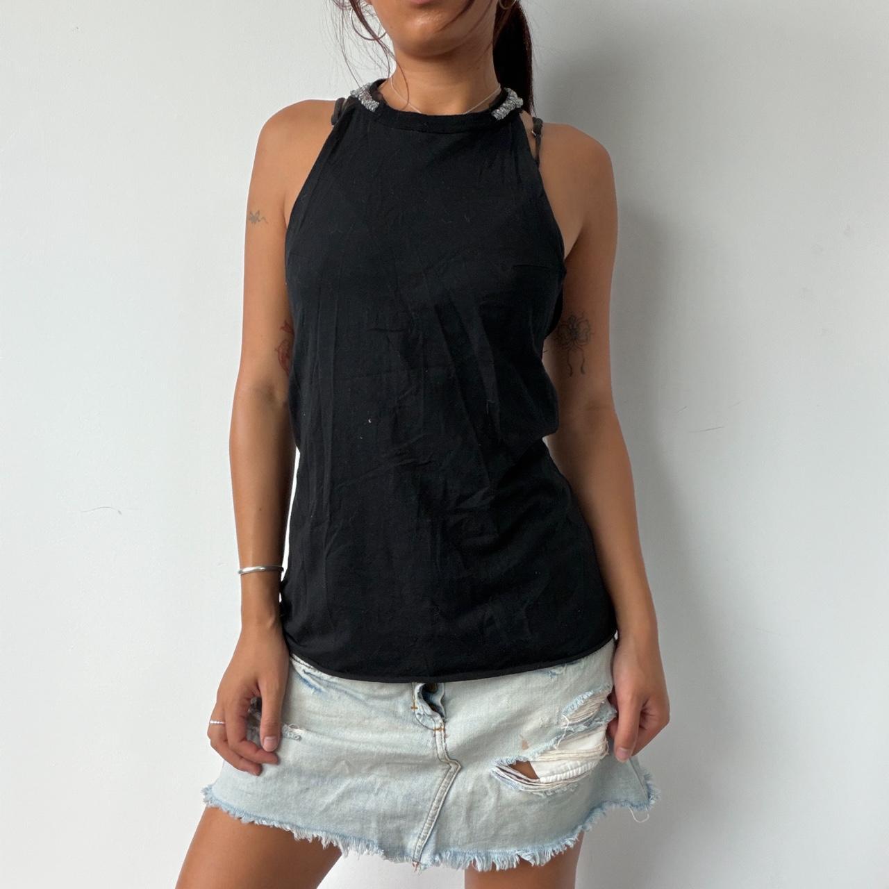 Vintage Black Sparkle Racer Back Top