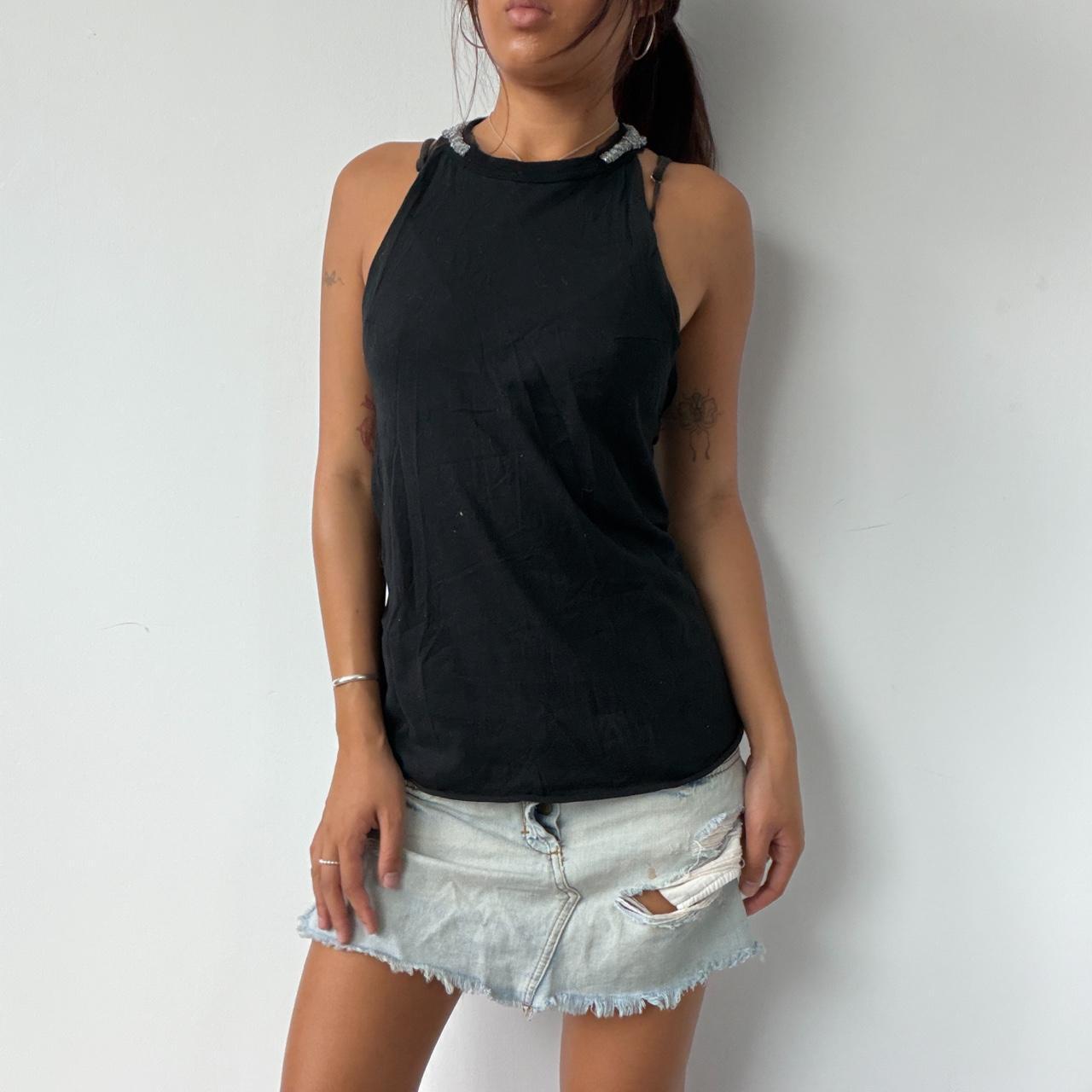 Vintage Black Sparkle Racer Back Top