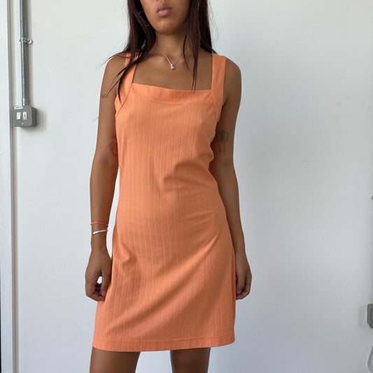 Vintage Orange Ribbed Mini Dress