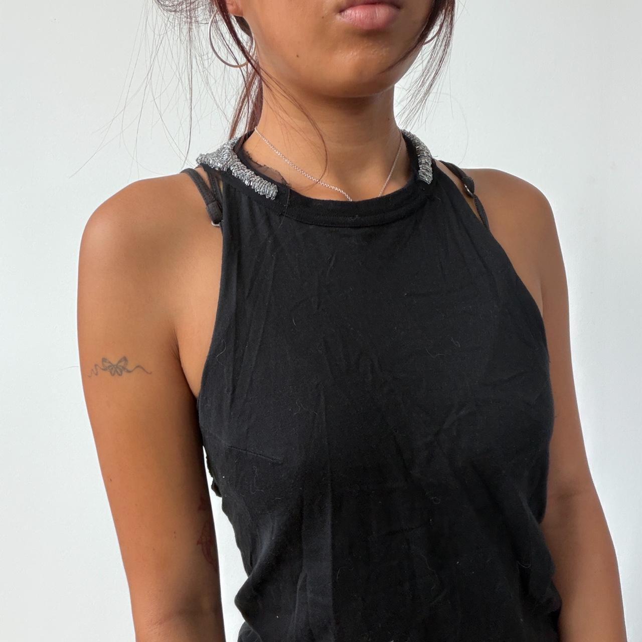 Vintage Black Sparkle Racer Back Top