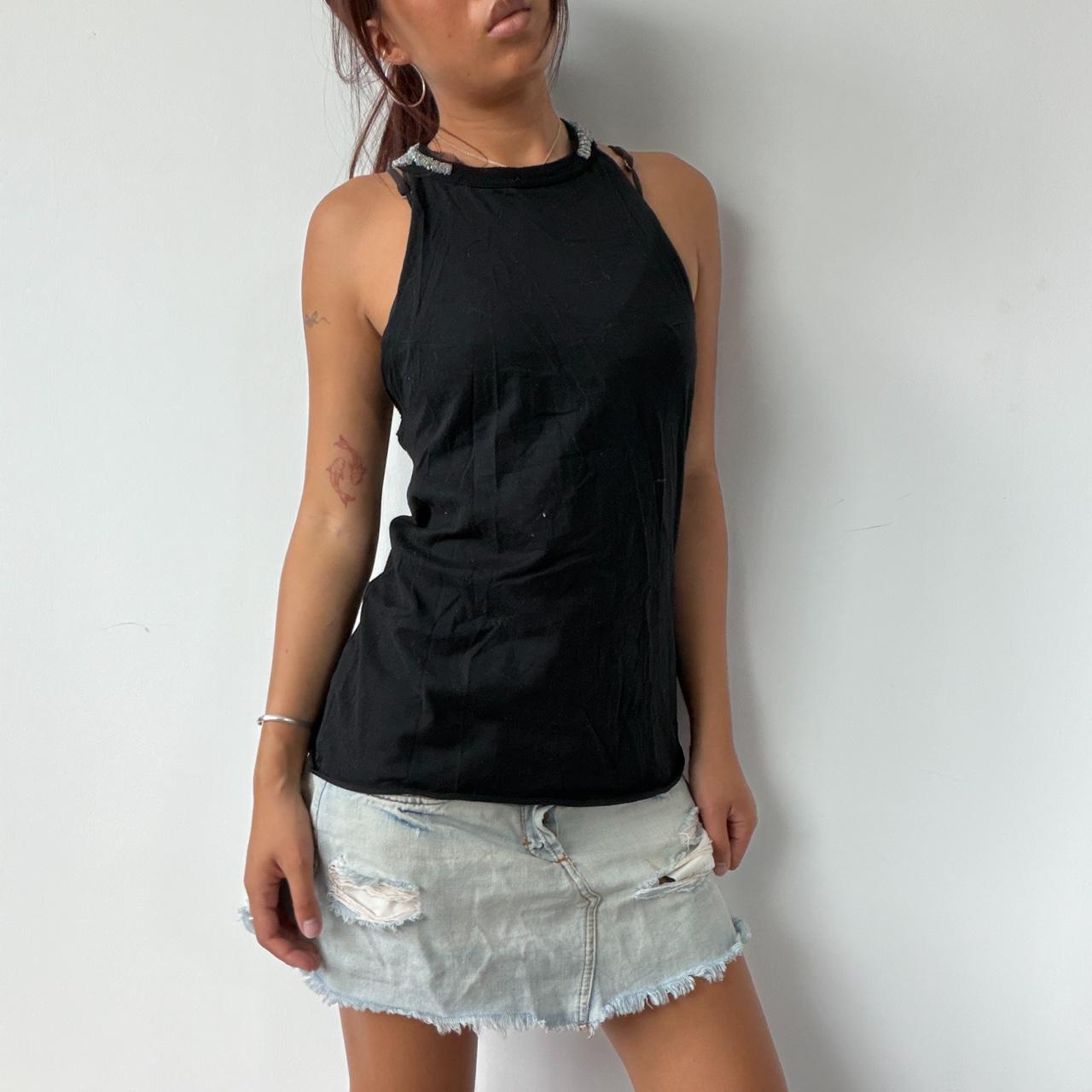 Vintage Black Sparkle Racer Back Top