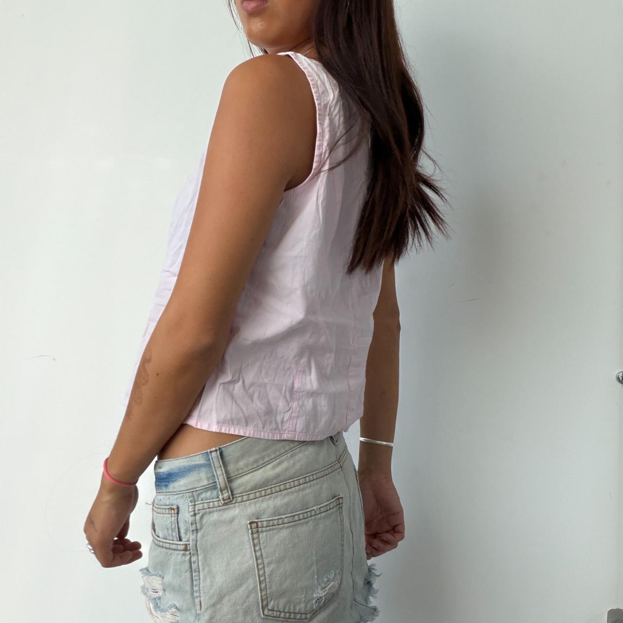 Vintage Baby Pink Button Top