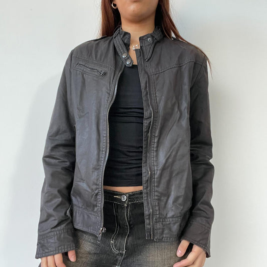 Dark Brown Leather Biker Jacket