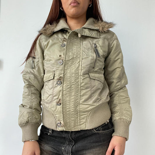 Khaki Bomber Utility Jacket