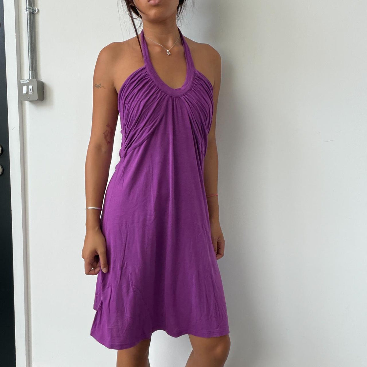 Vintage Purple Halter Dress