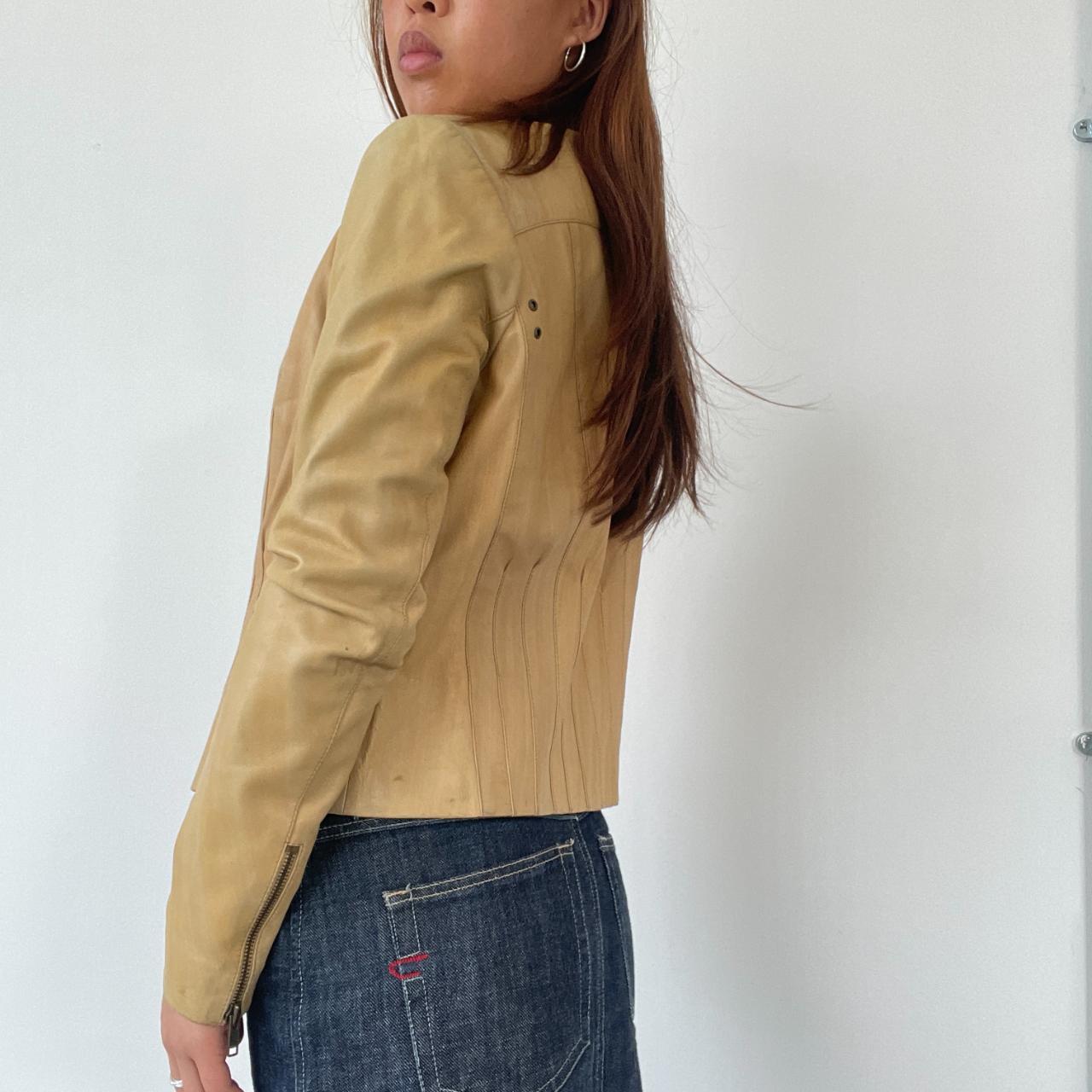 Tan Leather Biker Jacket