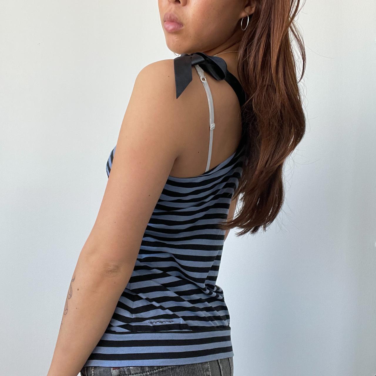 Black/Blue Cami Vest Top