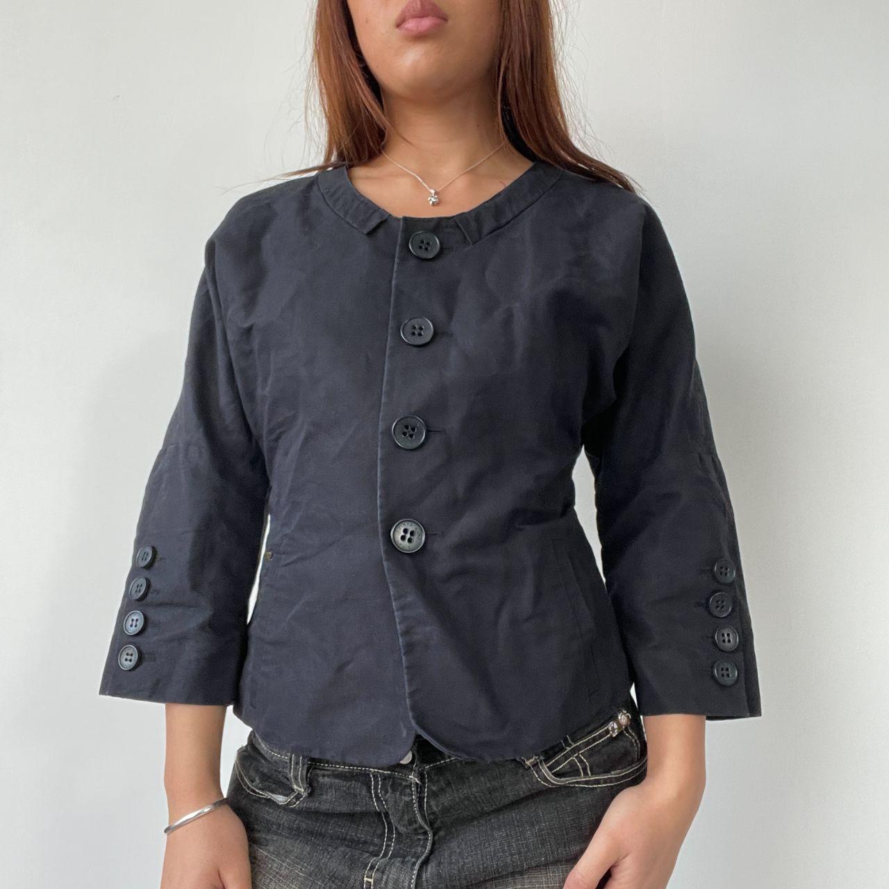 Black Fitted Button Up Jacket