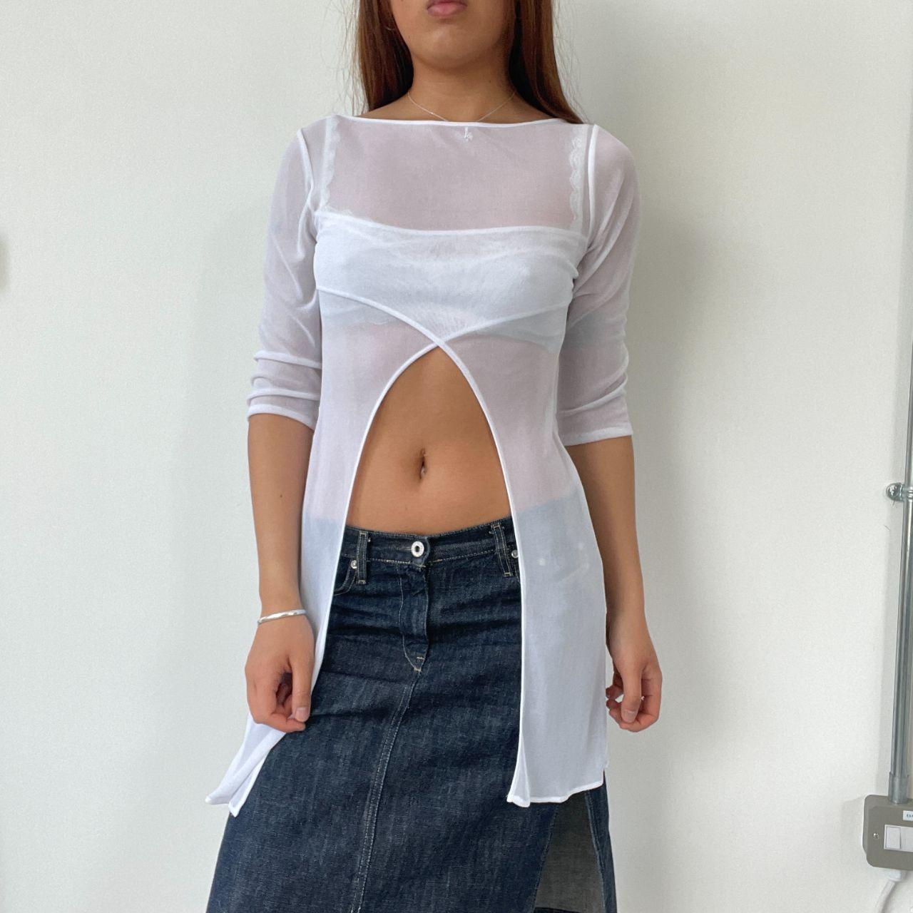 White Sheer Dress Top