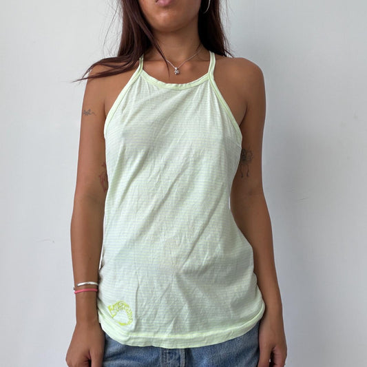 Vintage Neon Green Striped Top