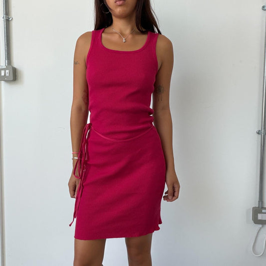 Vintage Hot Pink Ribbed Dress