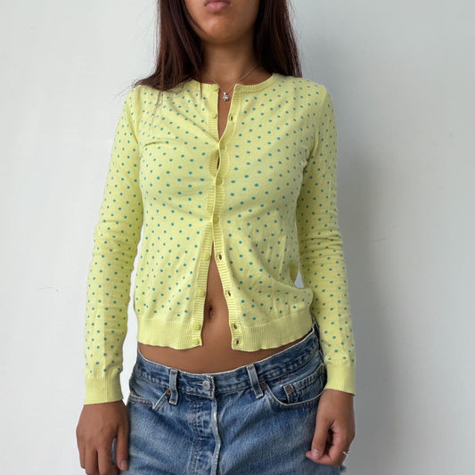 Vintage Yellow Polka Dot Cardigan