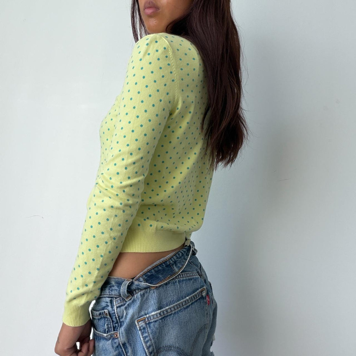 Vintage Yellow Polka Dot Cardigan