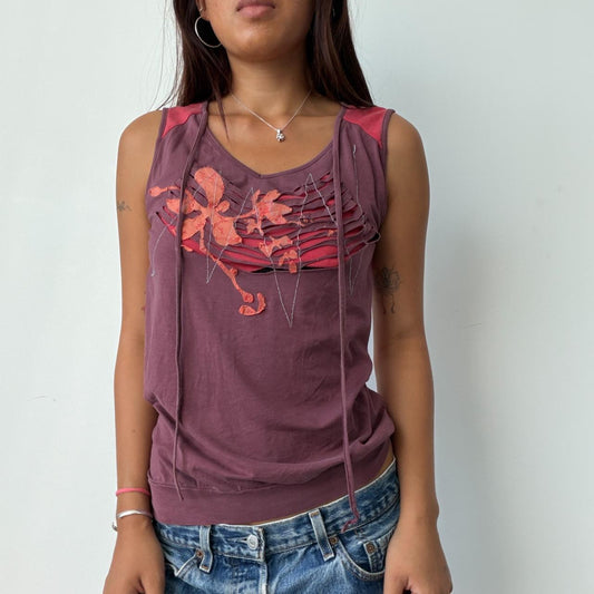 Vintage Cop Copine Purple Cut Out Top