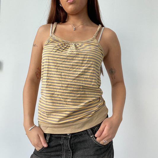 Stripy Tan And Cream Cami Top