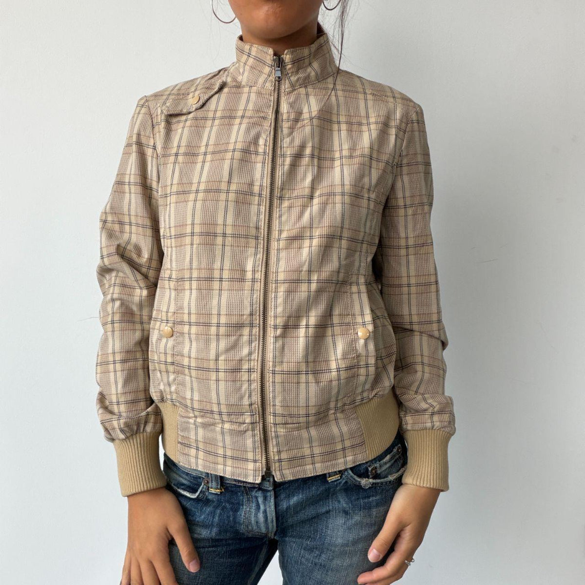 Vintage Checkered Utility Jacket