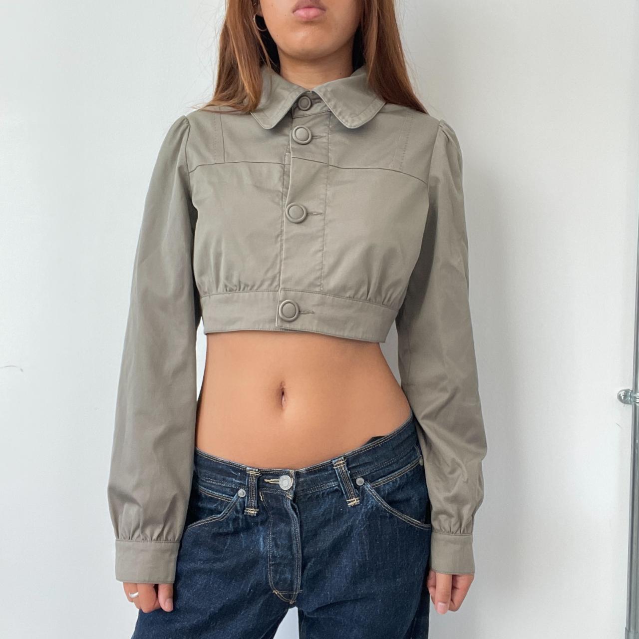 Vintage Cropped Collared Jacket