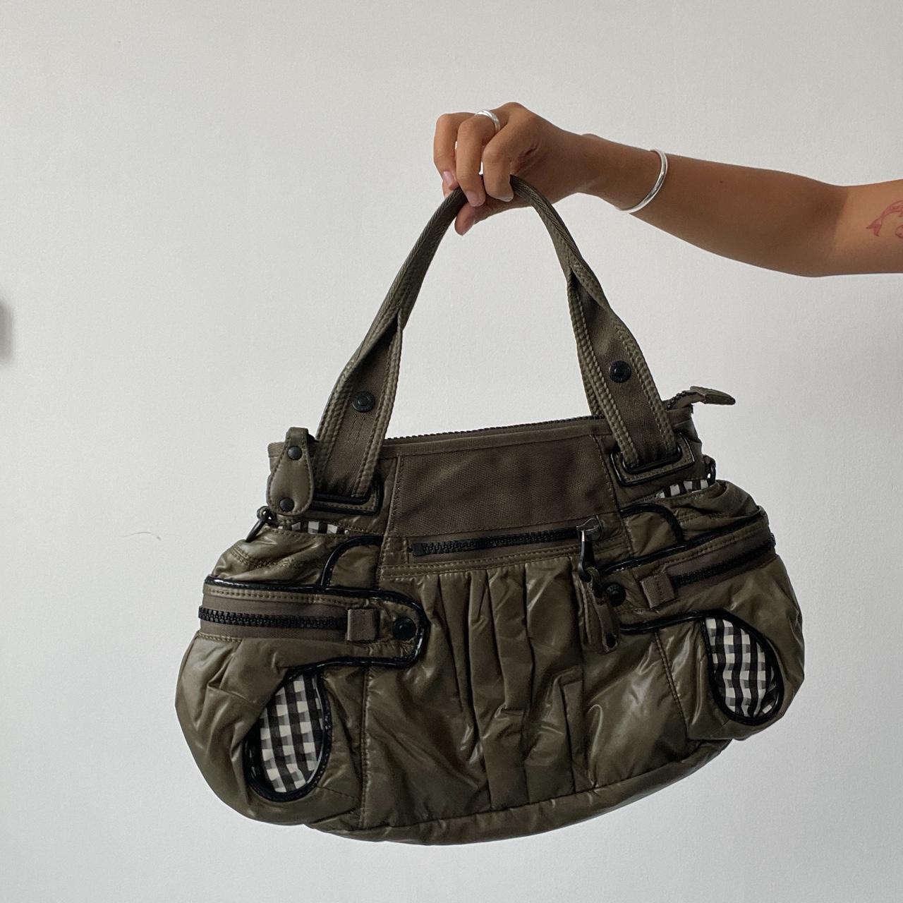 Vintage George Gina Lucy Khaki and Gingham Shoulder bag
