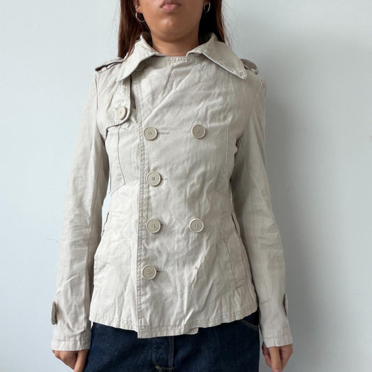 Vintage Beige Double Breasted Jacket