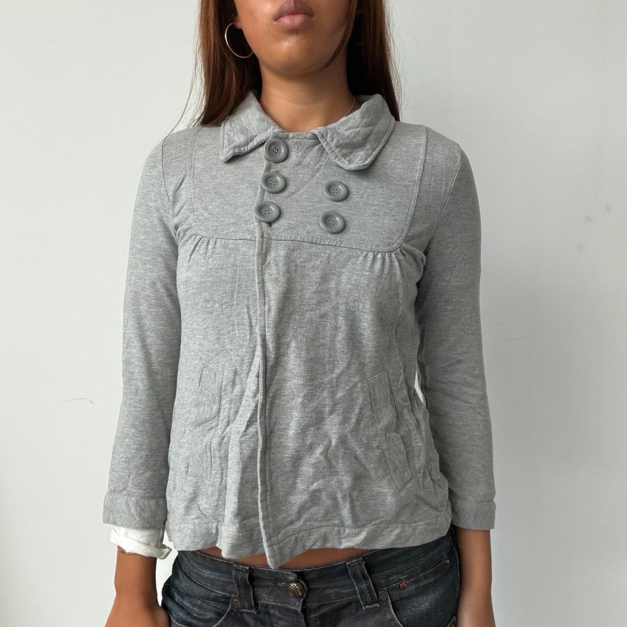 Vintage Grey Double Breasted Jumper