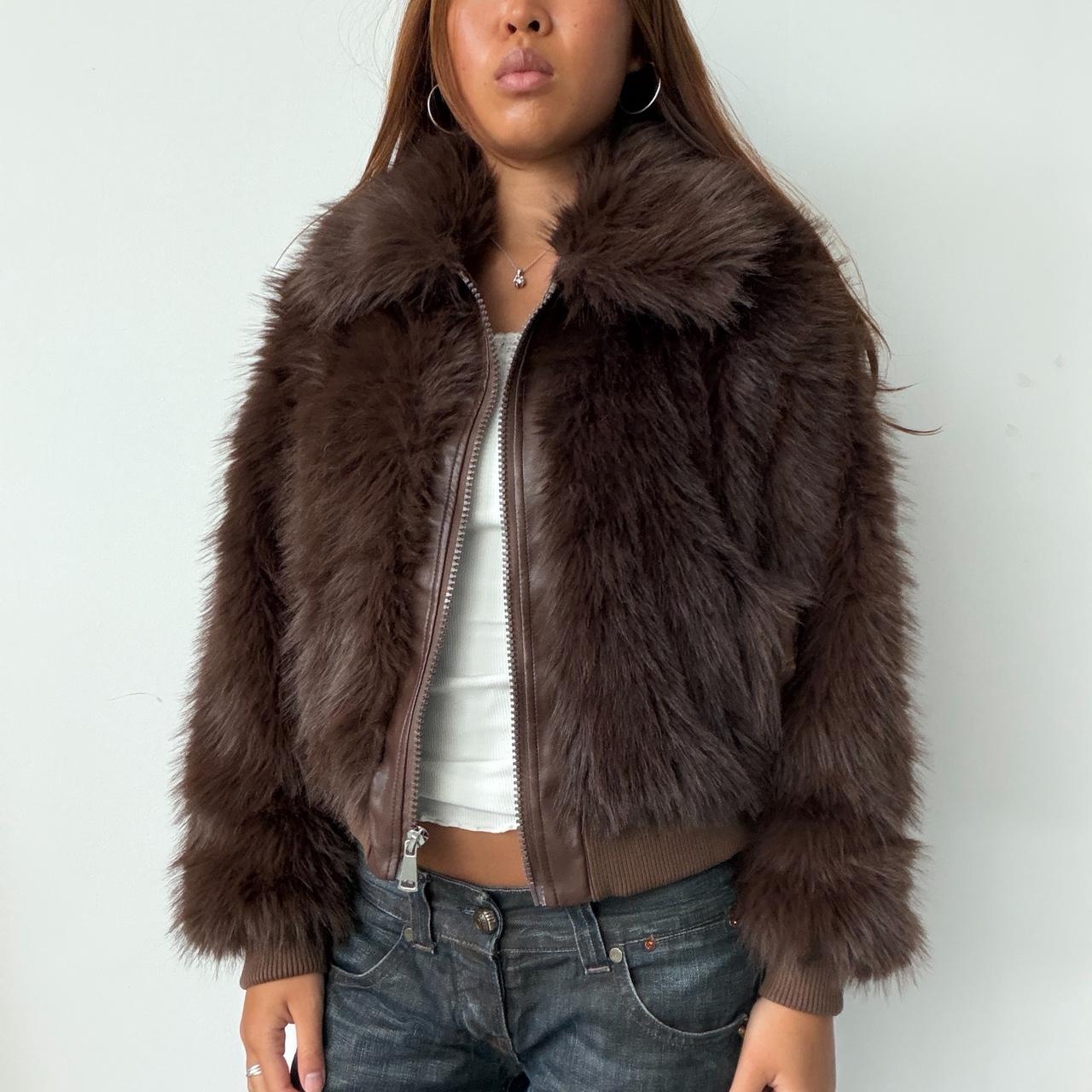 Vintage Brown Faux Fur Jacket