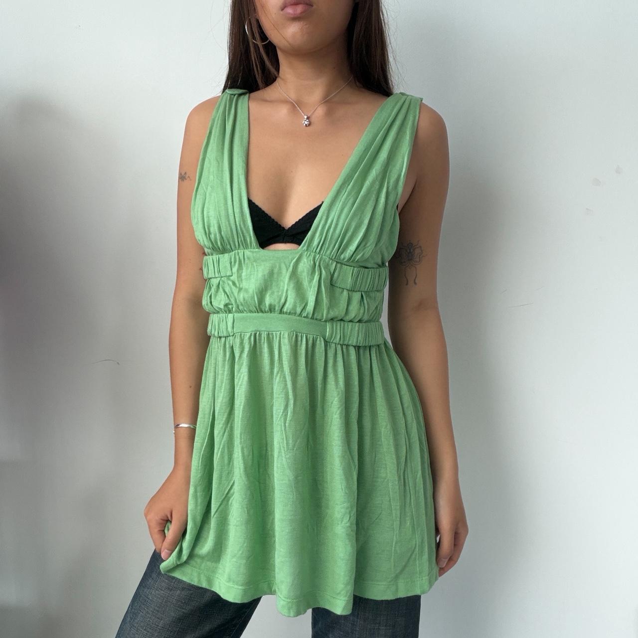 Vintage Green Flowy Top