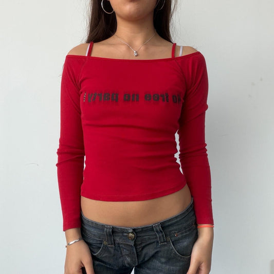Vintage Red Graphic Top