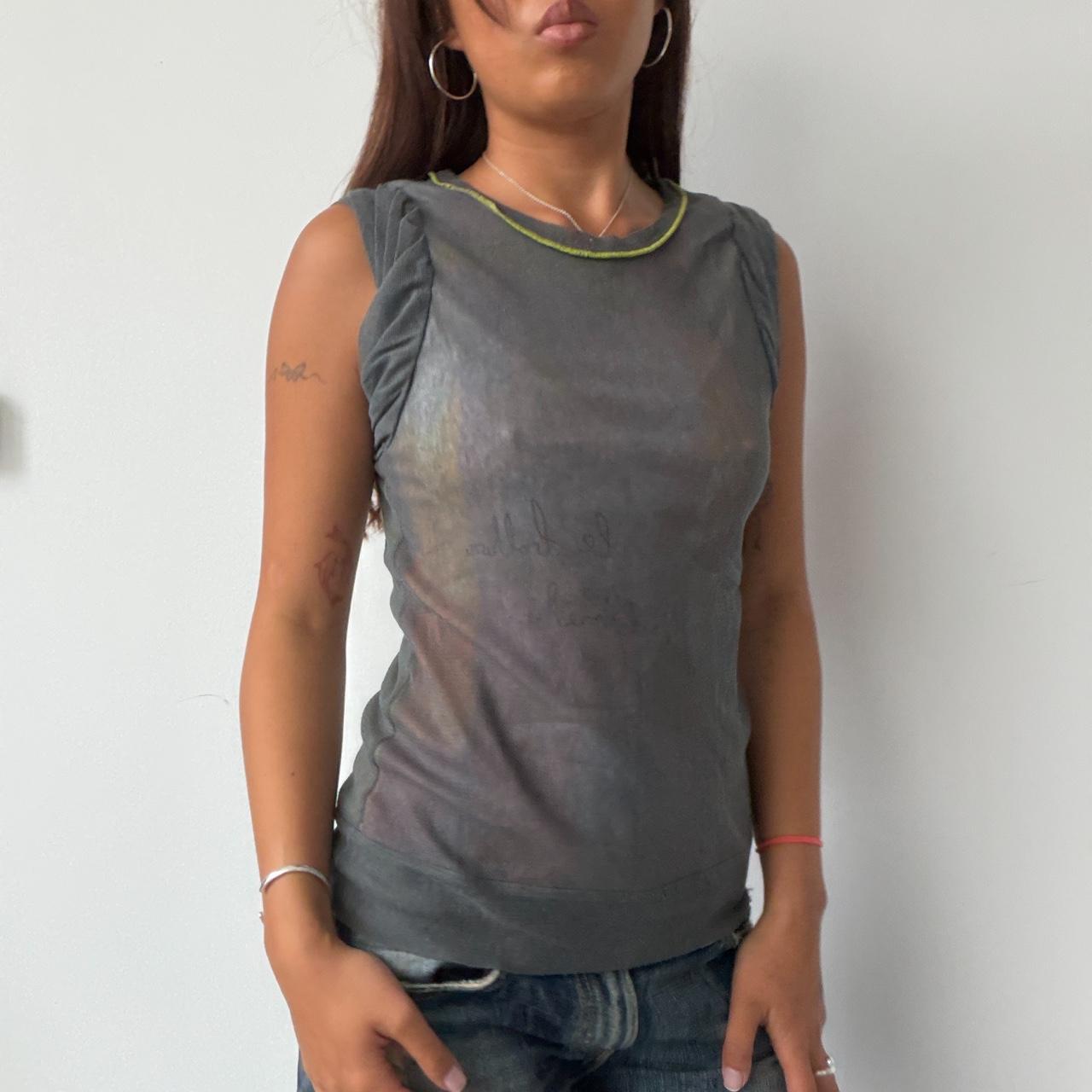 Vintage Grey Cop Copine Sheer Top