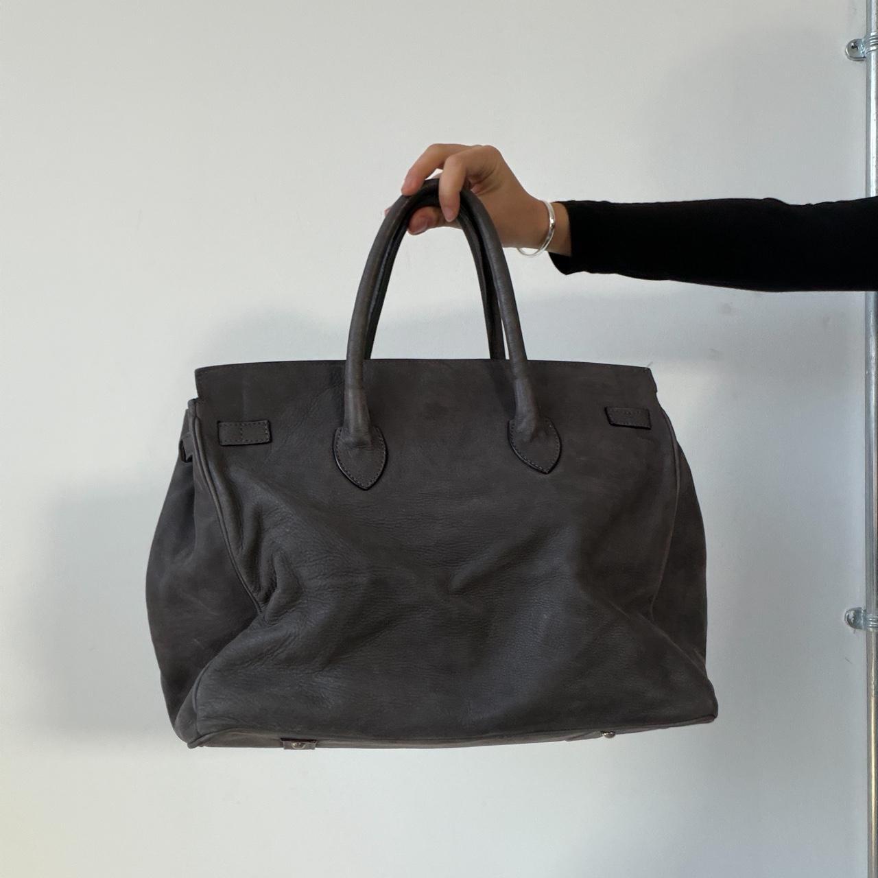 Vintage Grey Leather Firkin