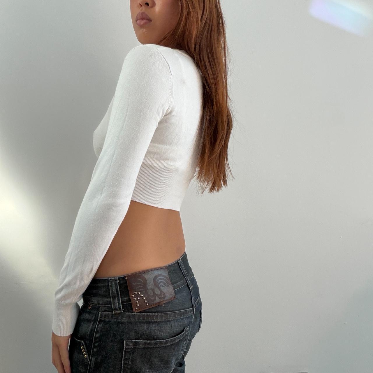 Vintage White Cropped Cardigan