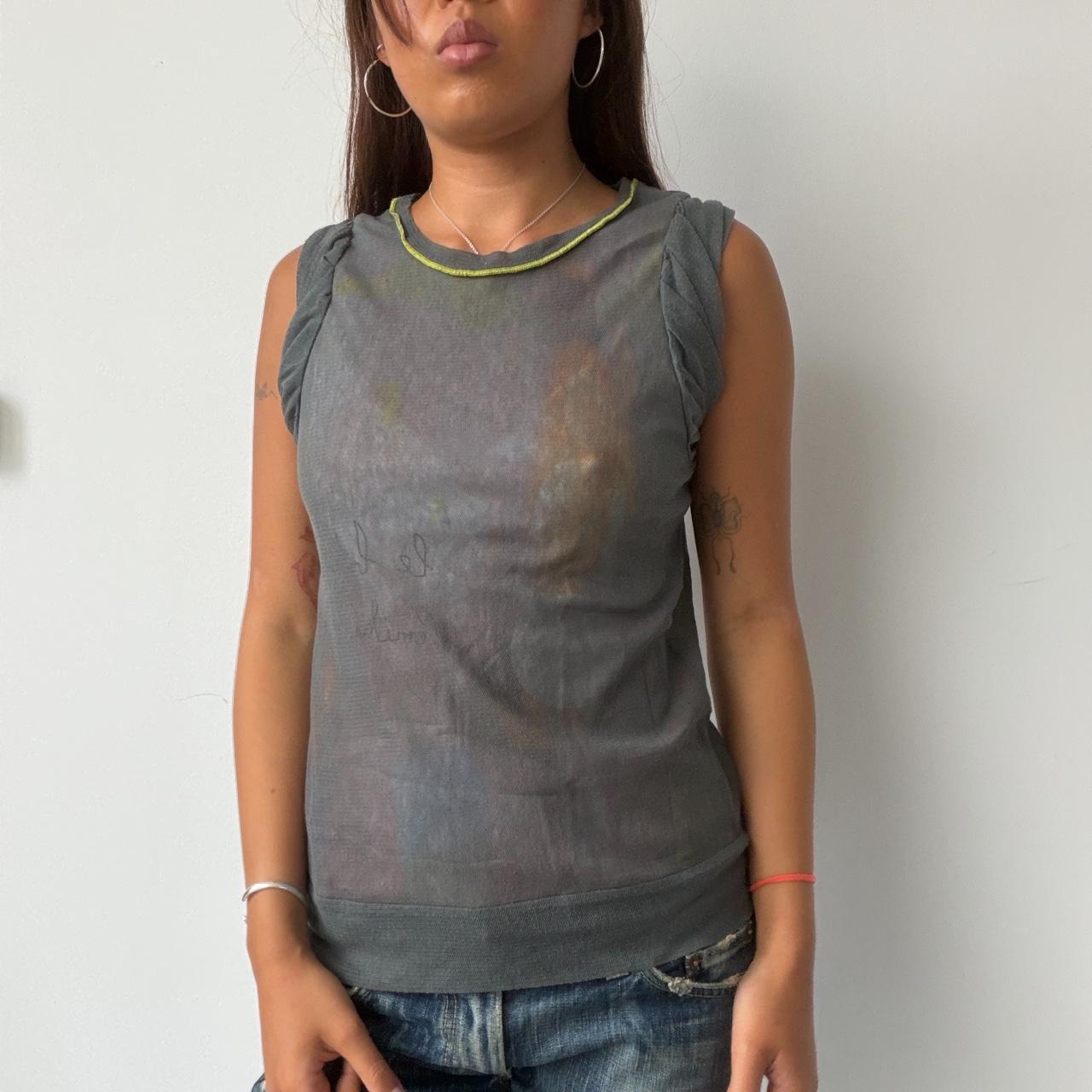 Vintage Grey Cop Copine Sheer Top
