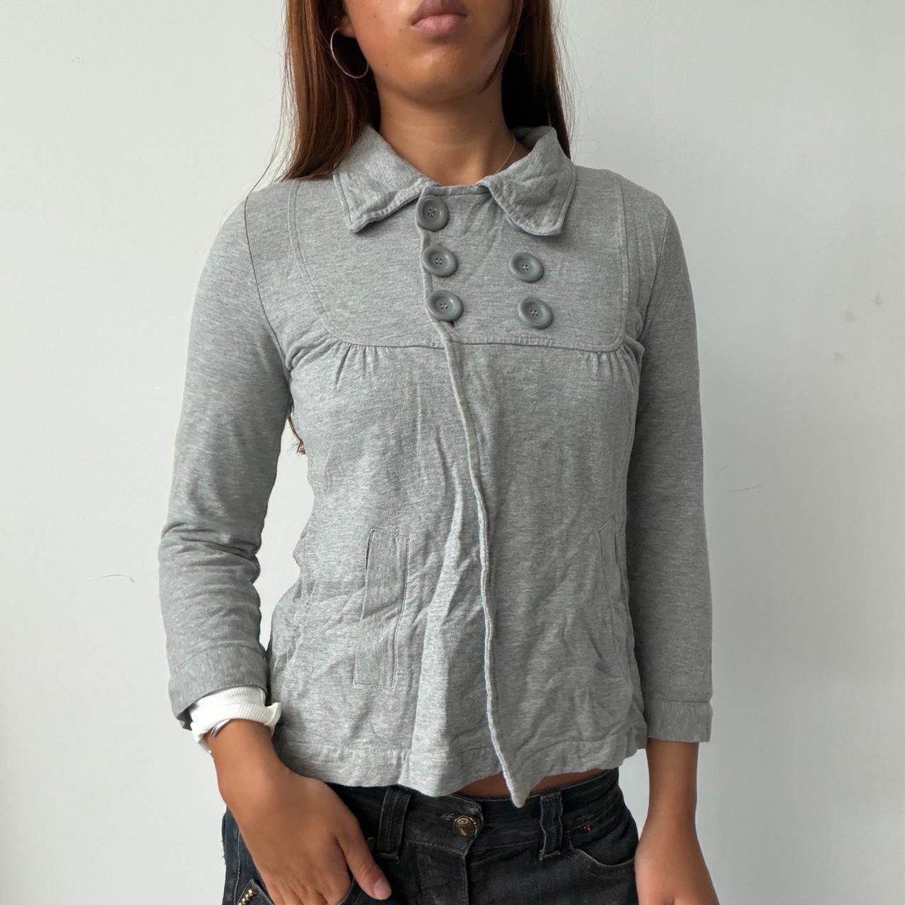 Vintage Grey Double Breasted Jumper