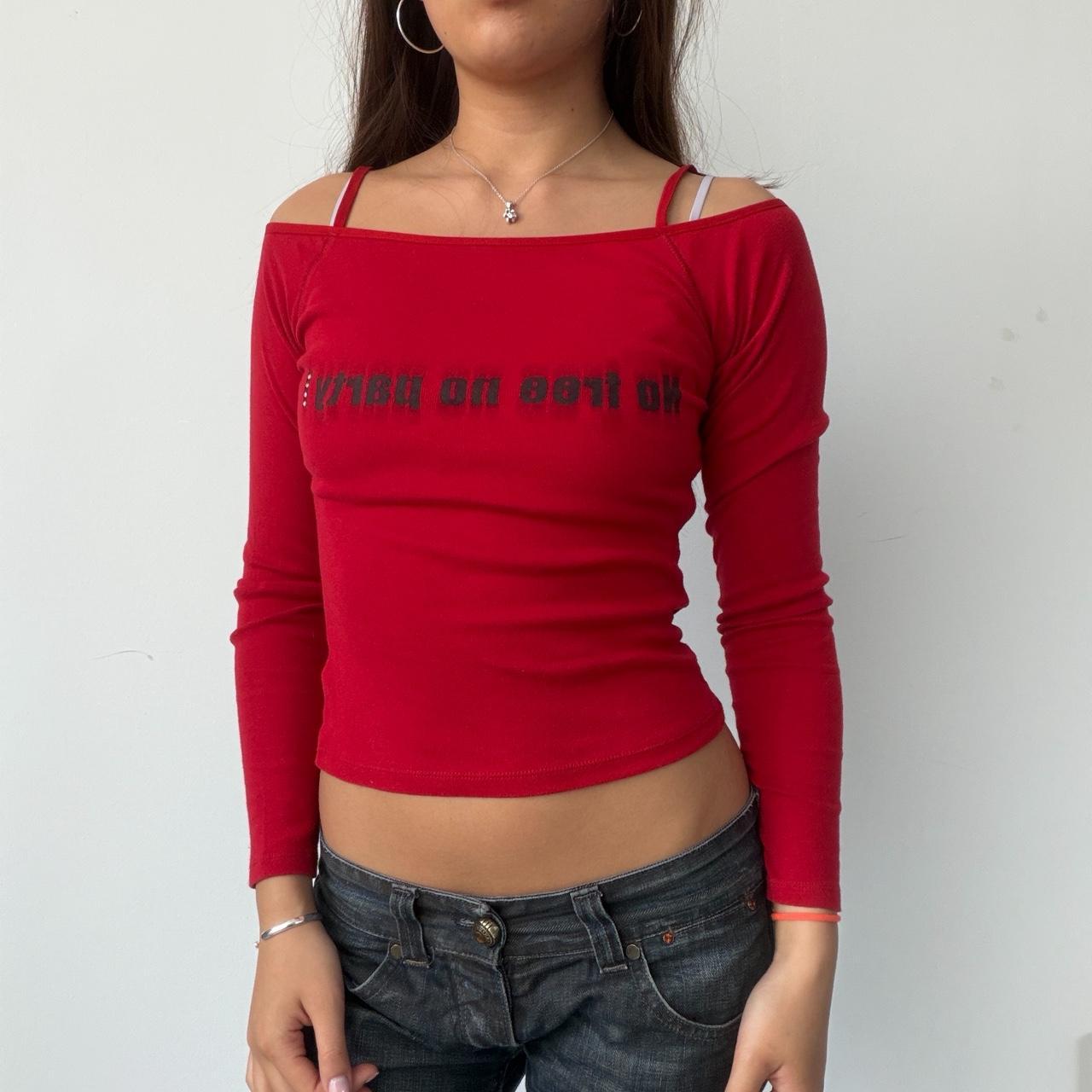 Vintage Red Graphic Top