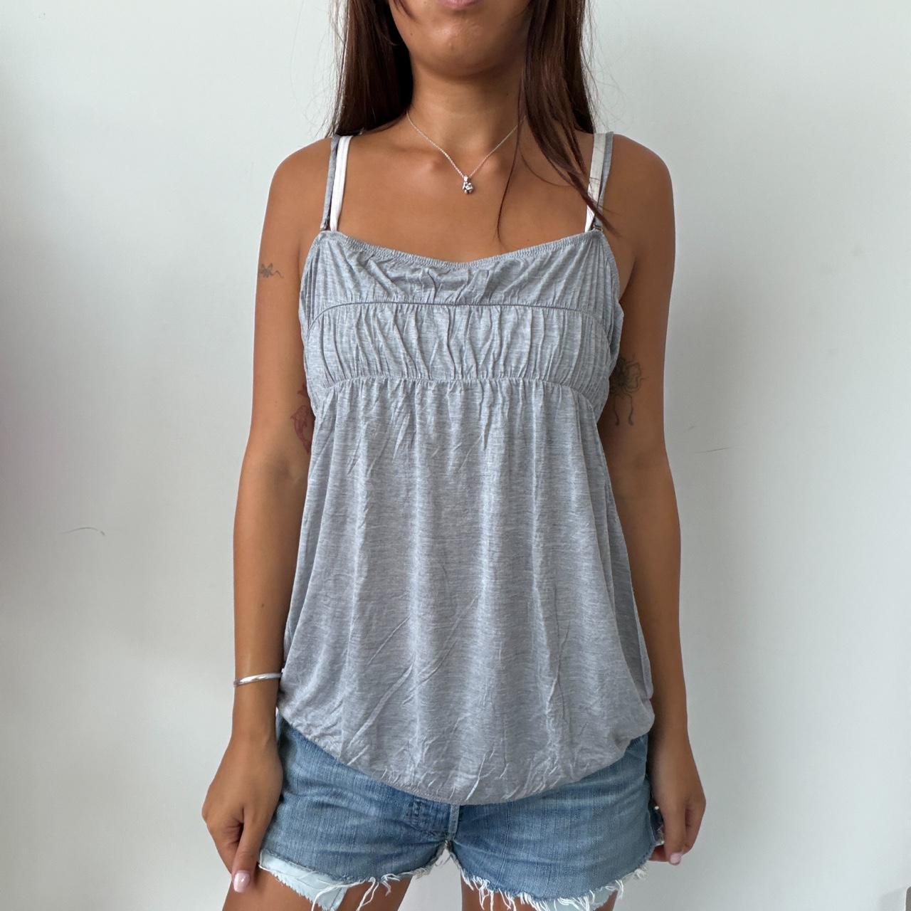 Vintage Grey Ruched Top