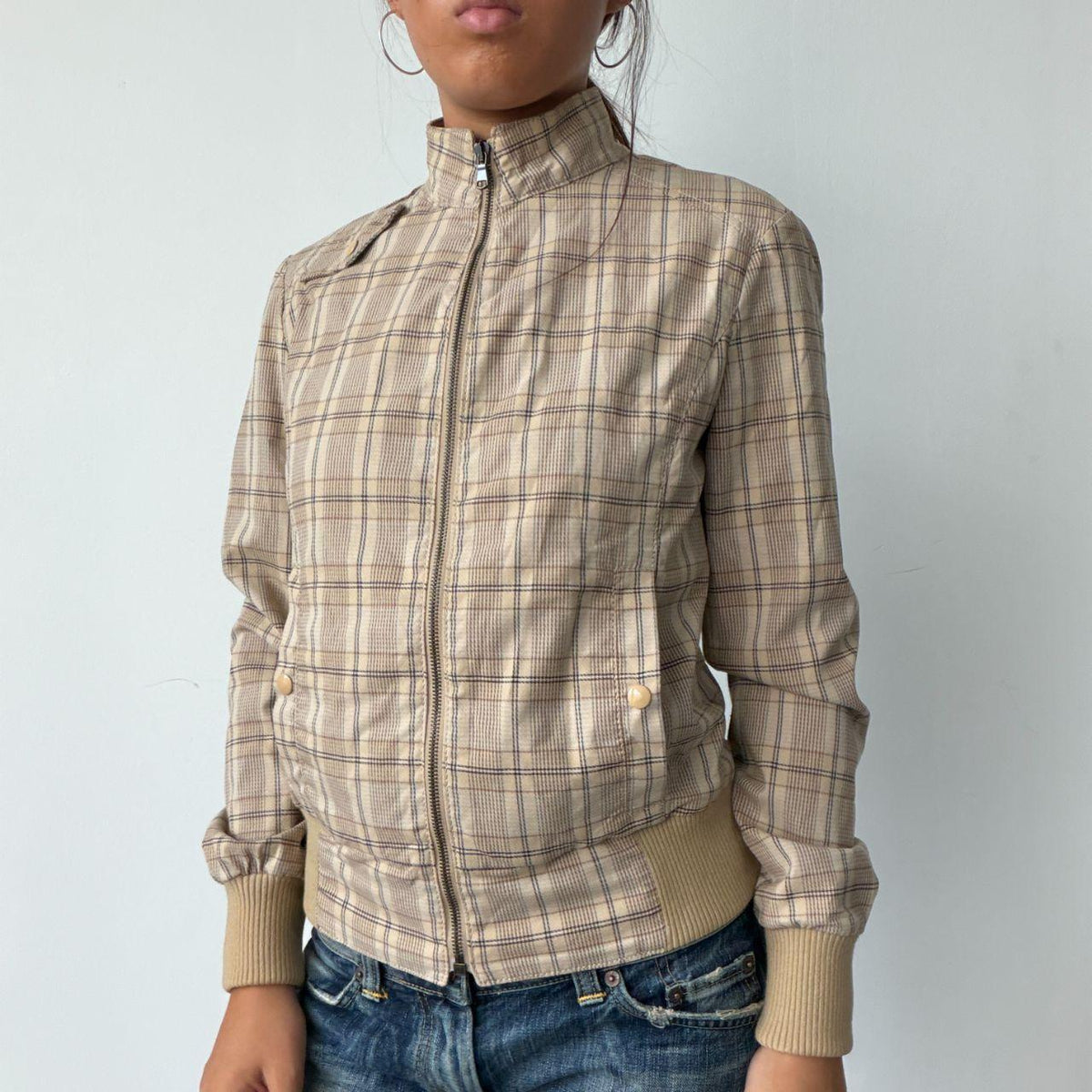 Vintage Checkered Utility Jacket
