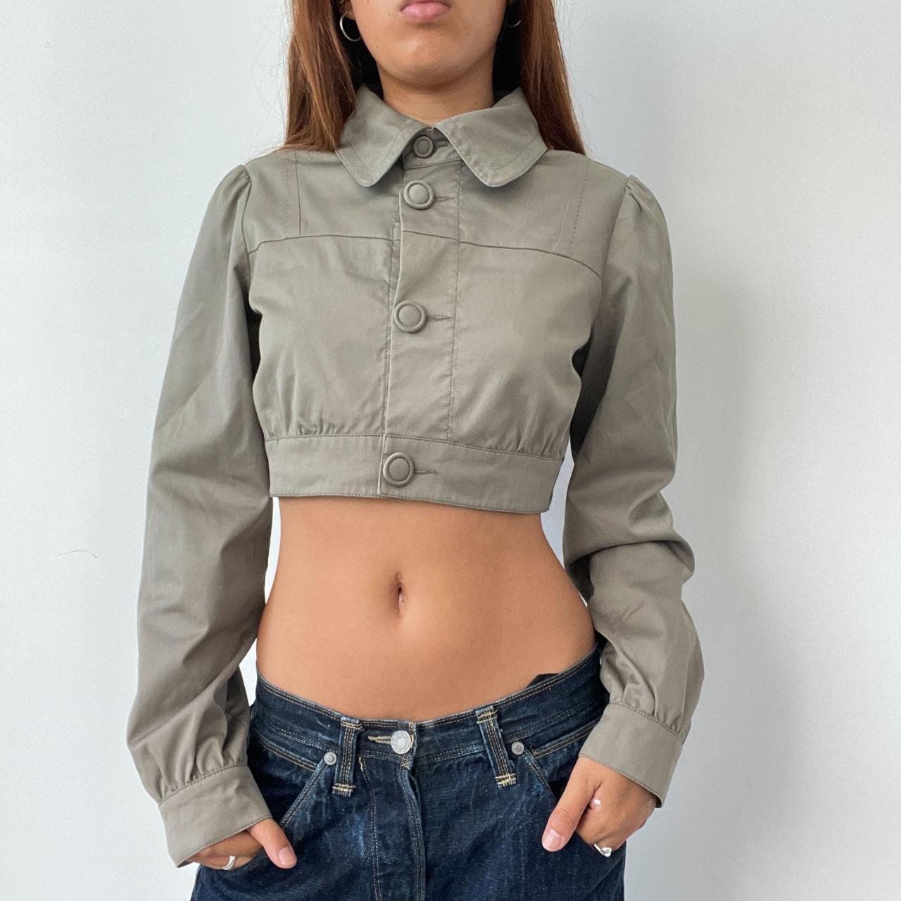 Vintage Cropped Collared Jacket