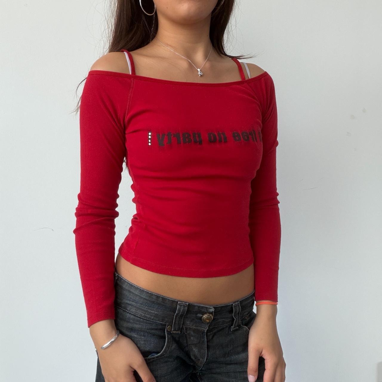 Vintage Red Graphic Top
