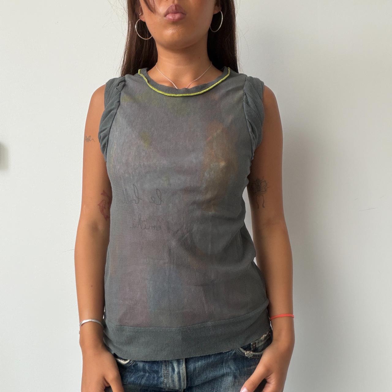 Vintage Grey Cop Copine Sheer Top
